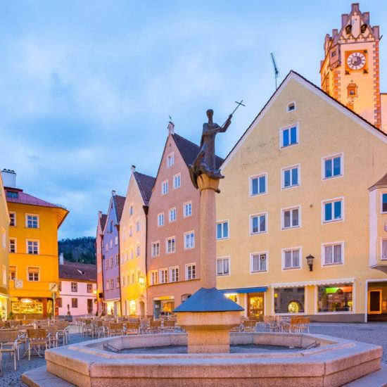 El centro de la ciudad de Füssen Alemania