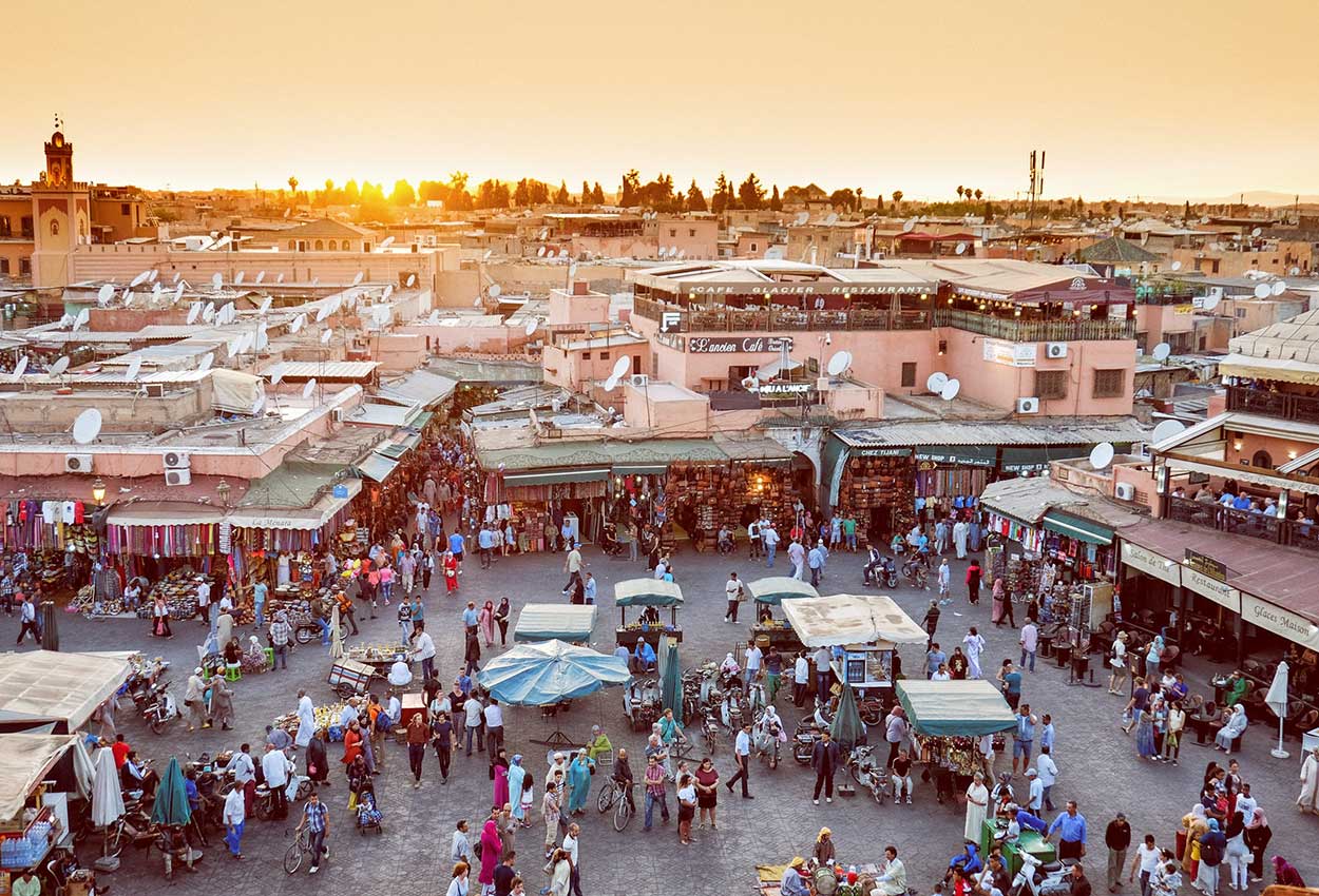 Vista de Marrakech en Marruecos